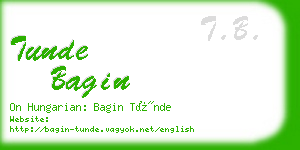 tunde bagin business card